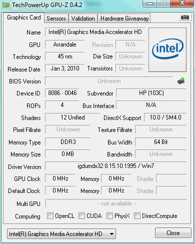 گرافیک hp 8440p